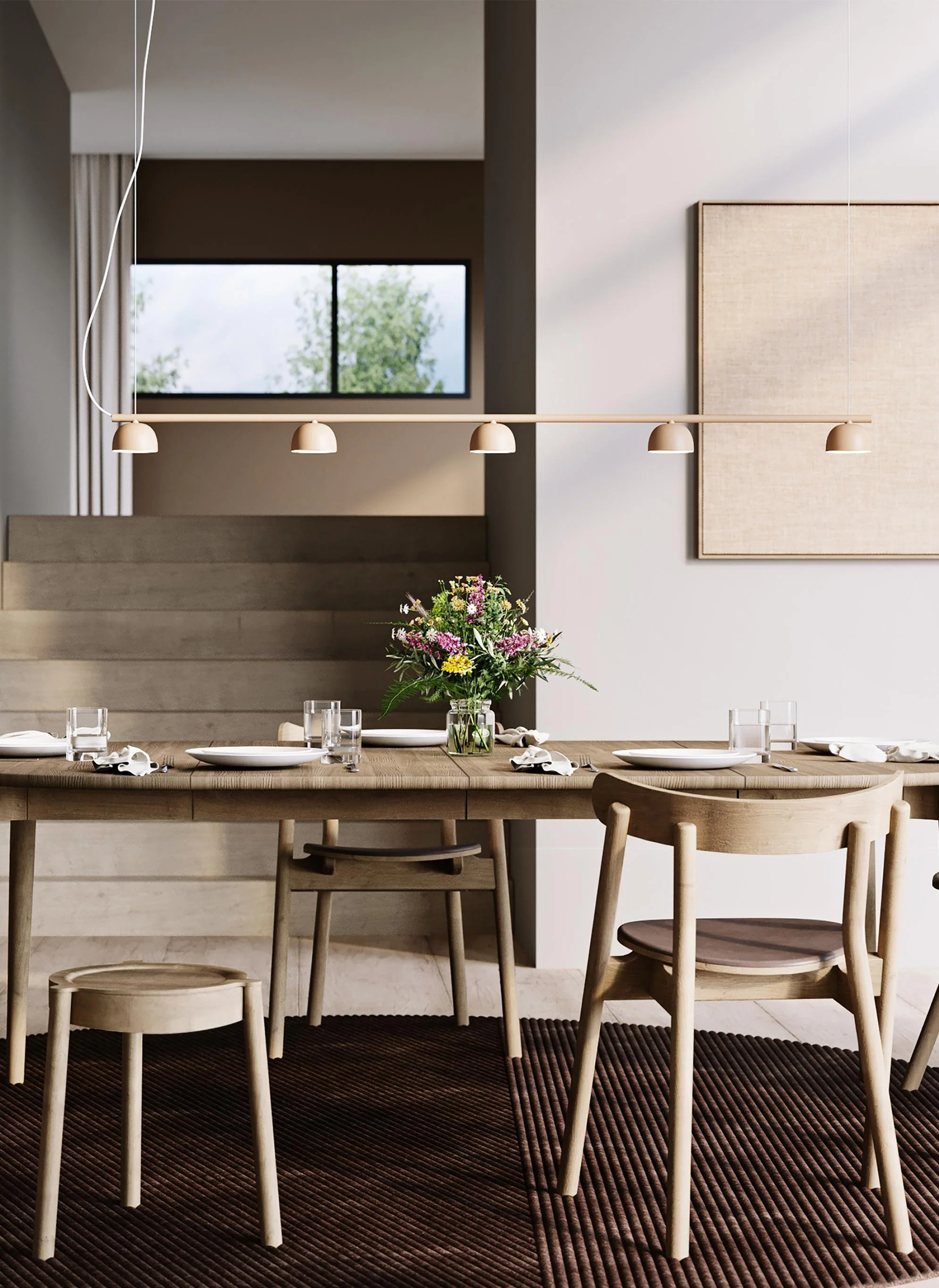 Blush rail 5 pendant lamp - Image 3